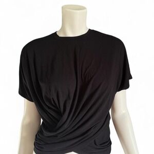 FRAME Black Draped Twist Front Tree in a ultra soft Viscose blend